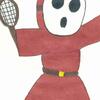 Shy Guy plays tennis