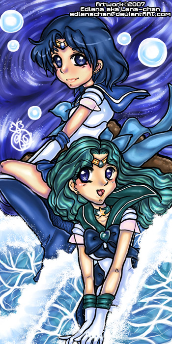 Water Senshi: Ami and Michiru