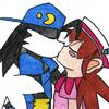 Klonoa and Lolo Kissing