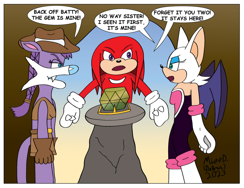 Knuckles, Nic, & Rouge - No, it's Mine!