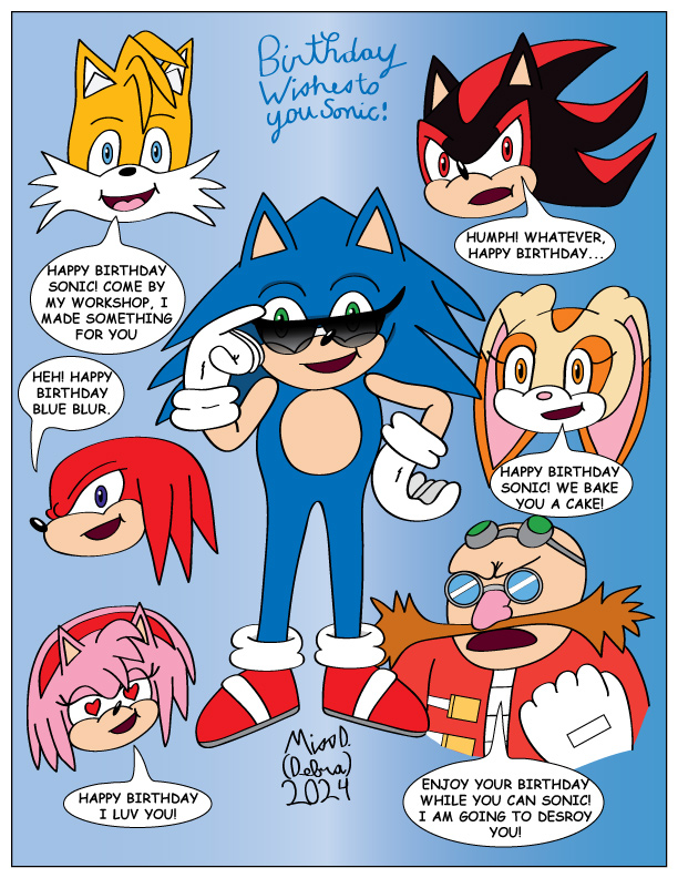 Sonic With Birthday Wishes