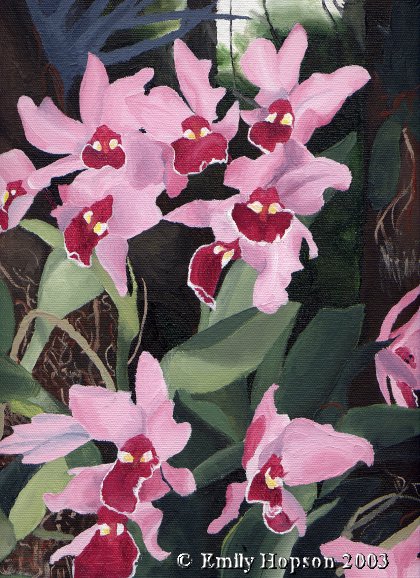 Pink Orchid Painting