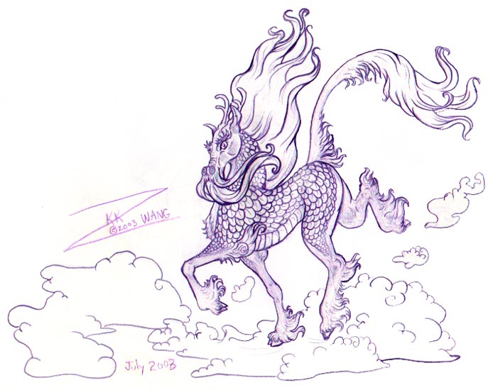 Qilin Profile Sketch