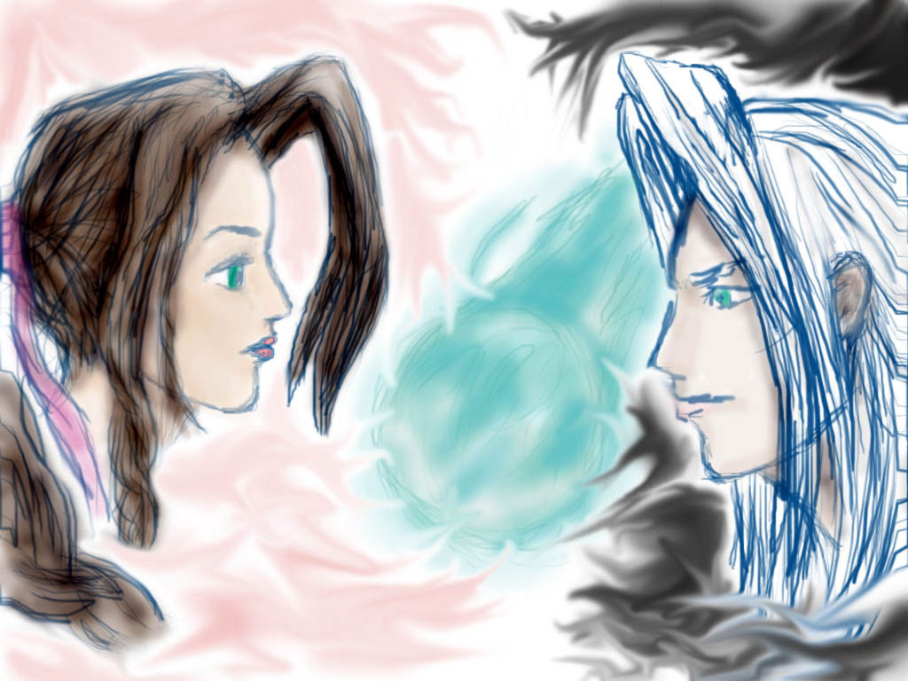 Aeris and Sephiroth