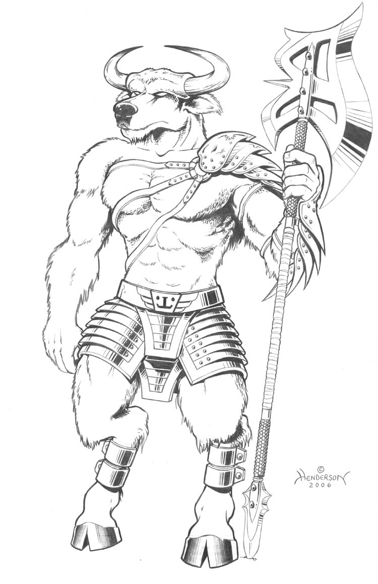 Minotaur With Battle Axe