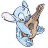 Stitch playing guitar