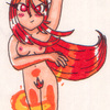 Naked Fire Flinging Halfling Girl