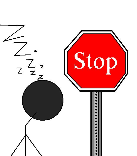 sleeping at a stop sign x_x