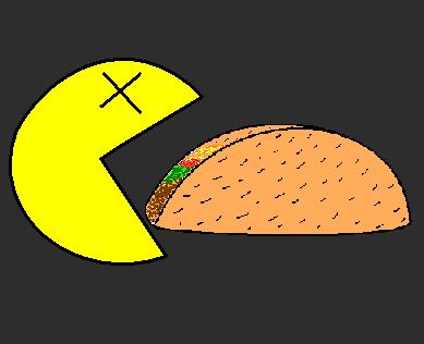 Pacman attacking a Taco !!!