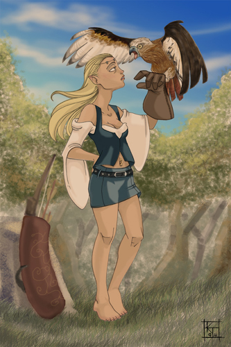 Lady and Hawk