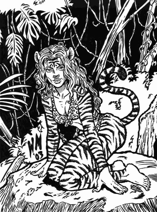 Tigress in Leopard Print inked