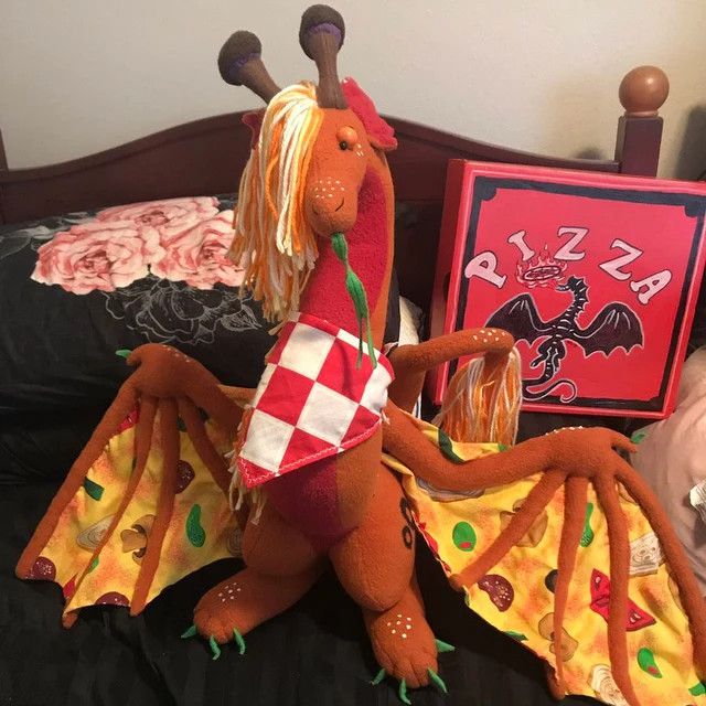 Pizza Dragon Plushie with Matching Box