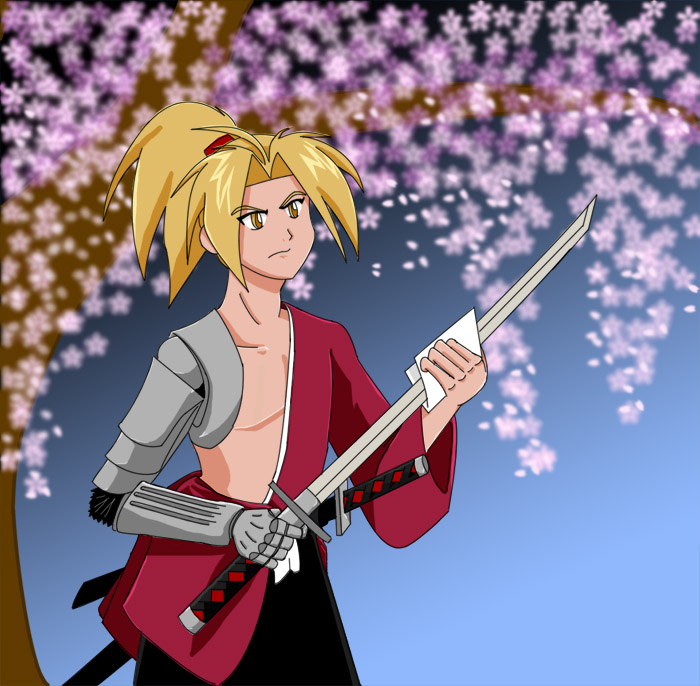 Samurai and sakura