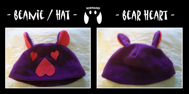 bear heart beanie