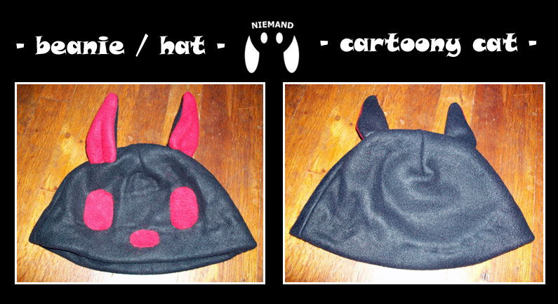 cartoony cat beanie