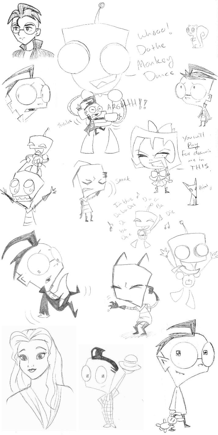 Sketchbook 1- Mainly Invader Zim Stuff