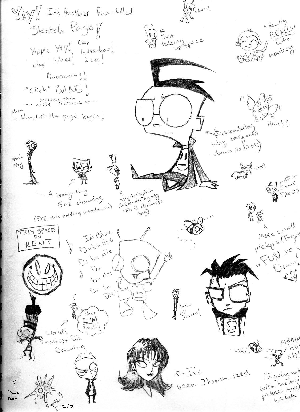 SKETCHES!!  Mostly Invader Zim Stuff ^_^