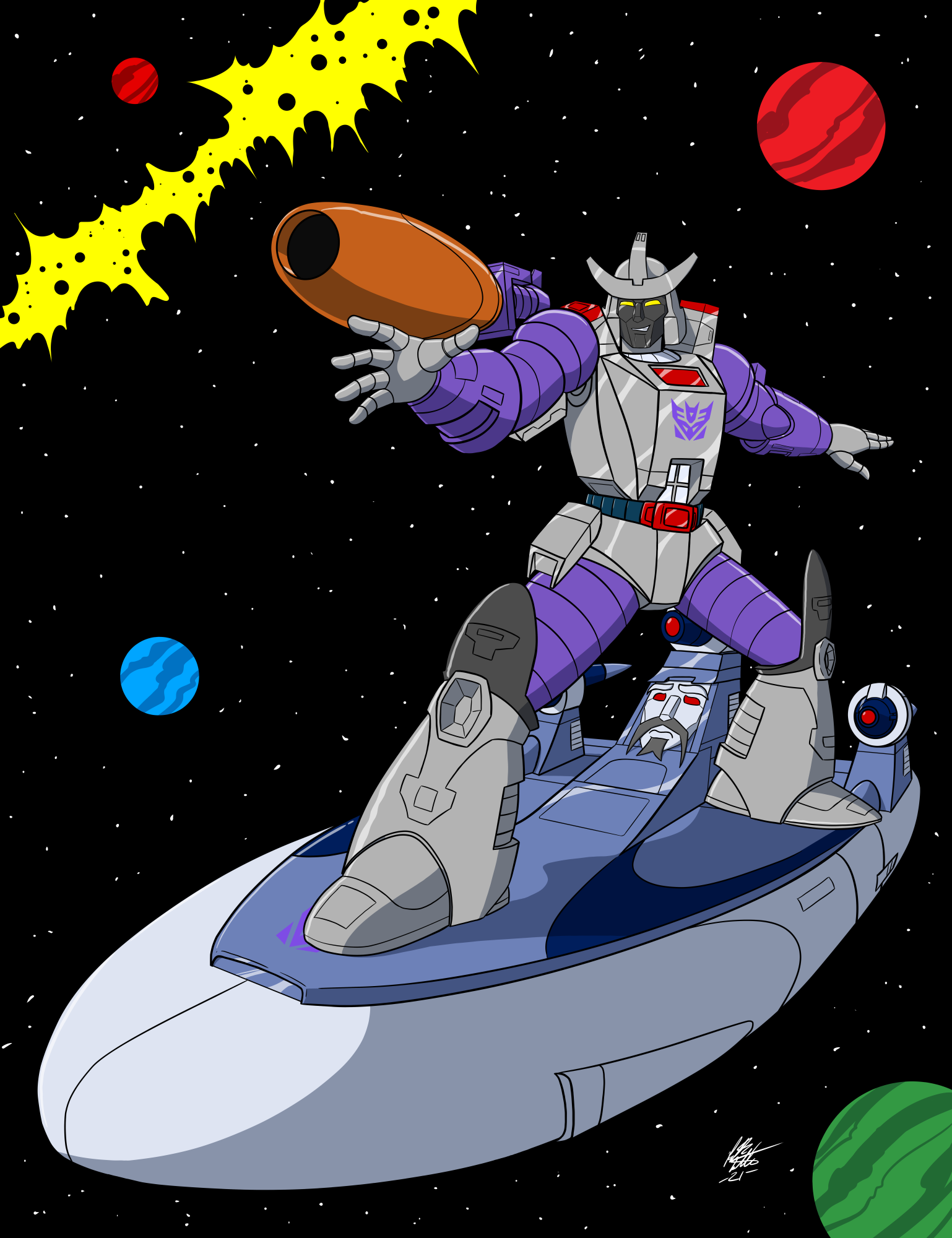 Surfin' Galvatron (Marvel colors)