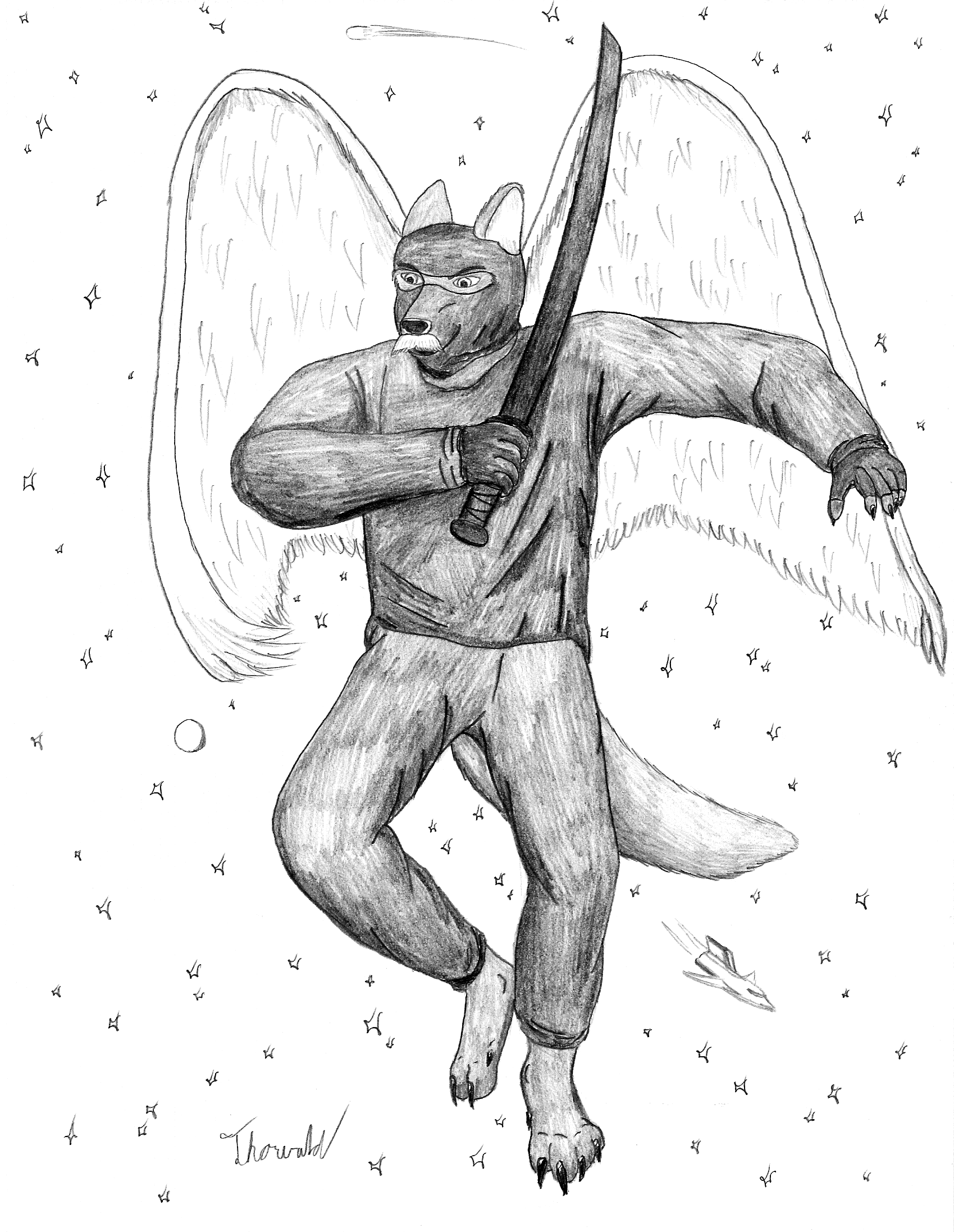 Ninja Angel Werewolf in Space