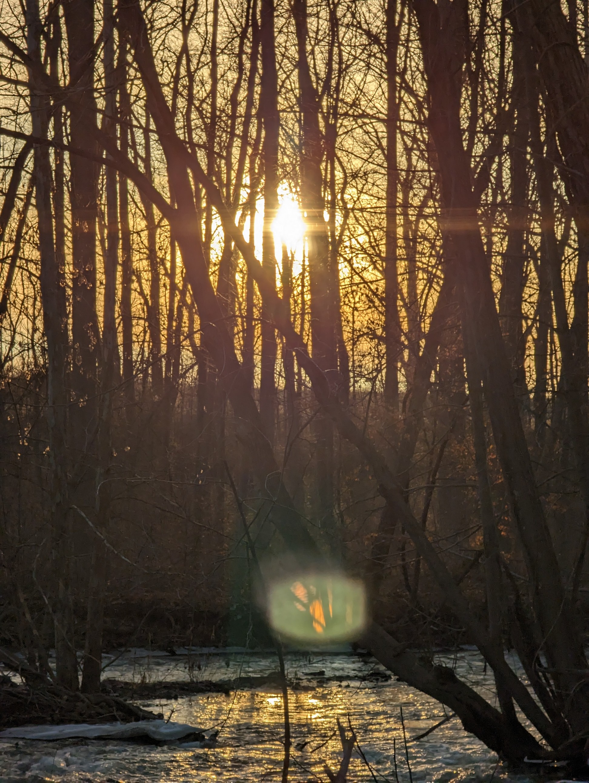 Sunset over lake