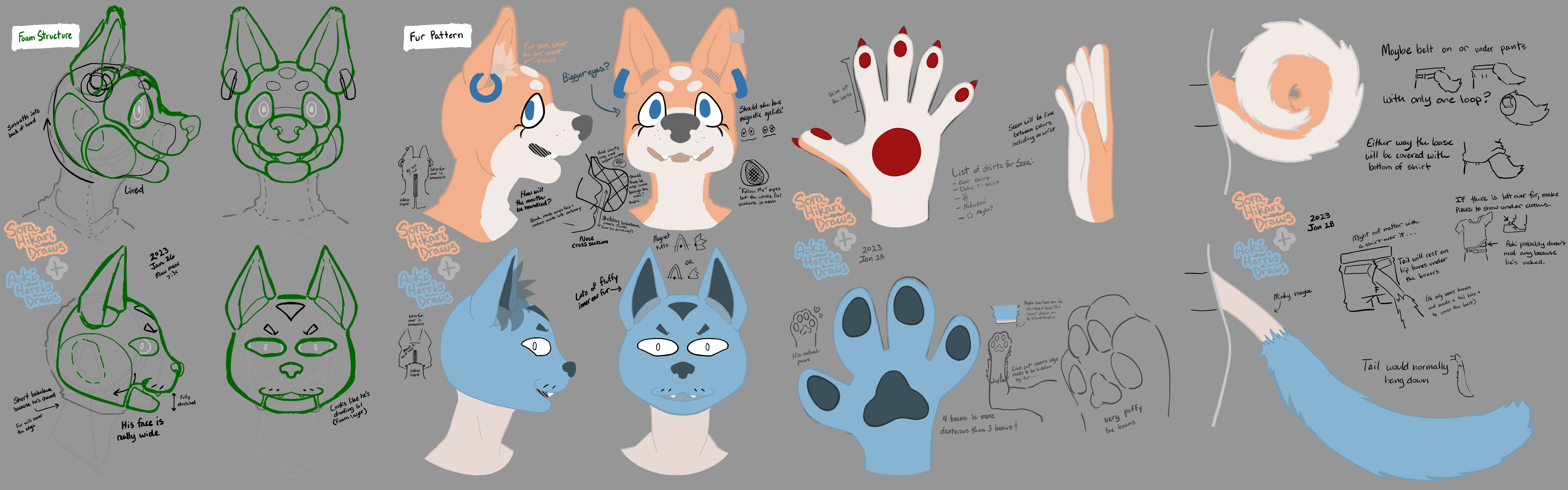 Sora and Aoki Fursuit Structures