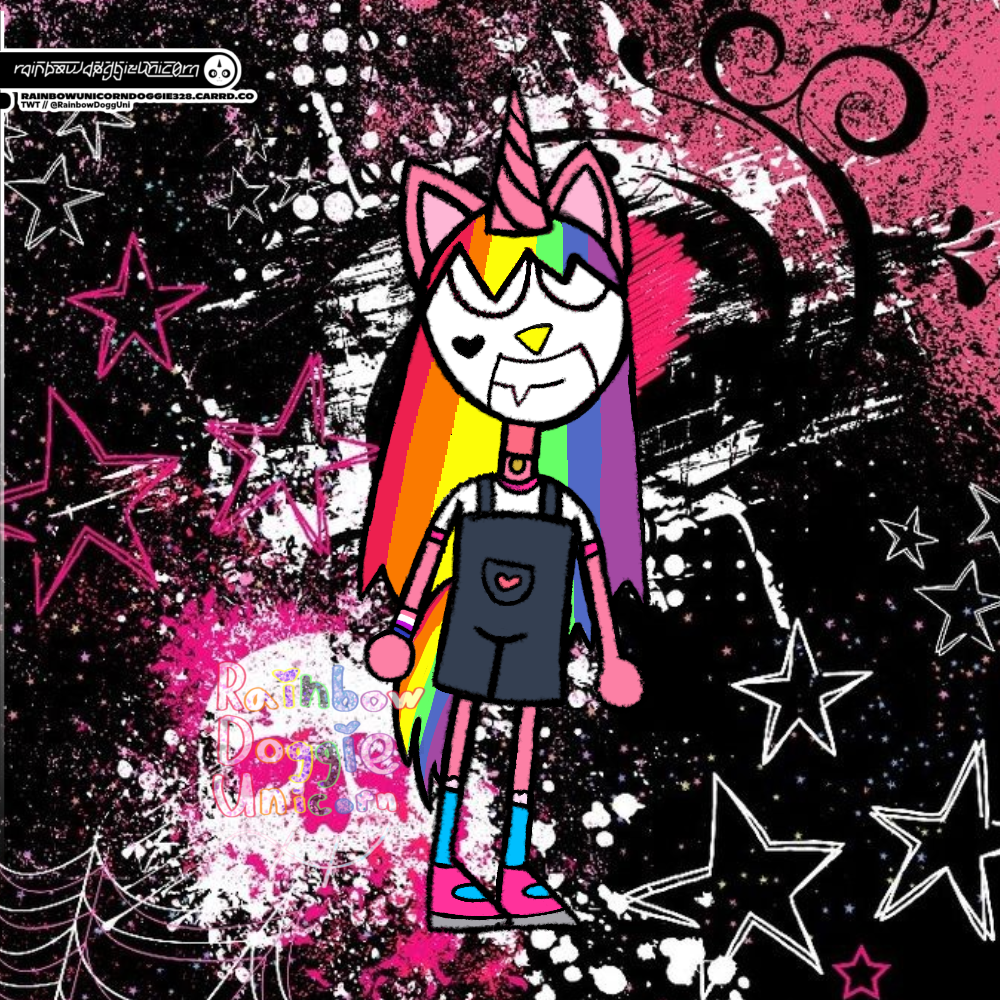  RainbowDoggieUnicorn Drawn in the Early 2000's emo Art style.