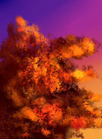 Brush practice 1, autumn leaves