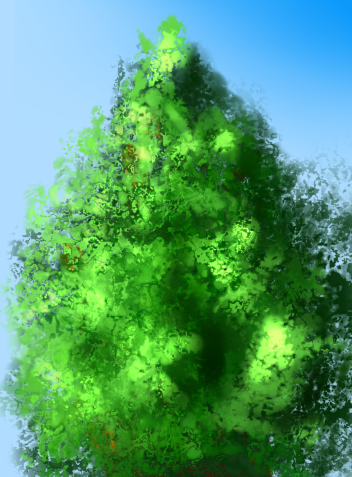 Brush practice 2, summer leaves