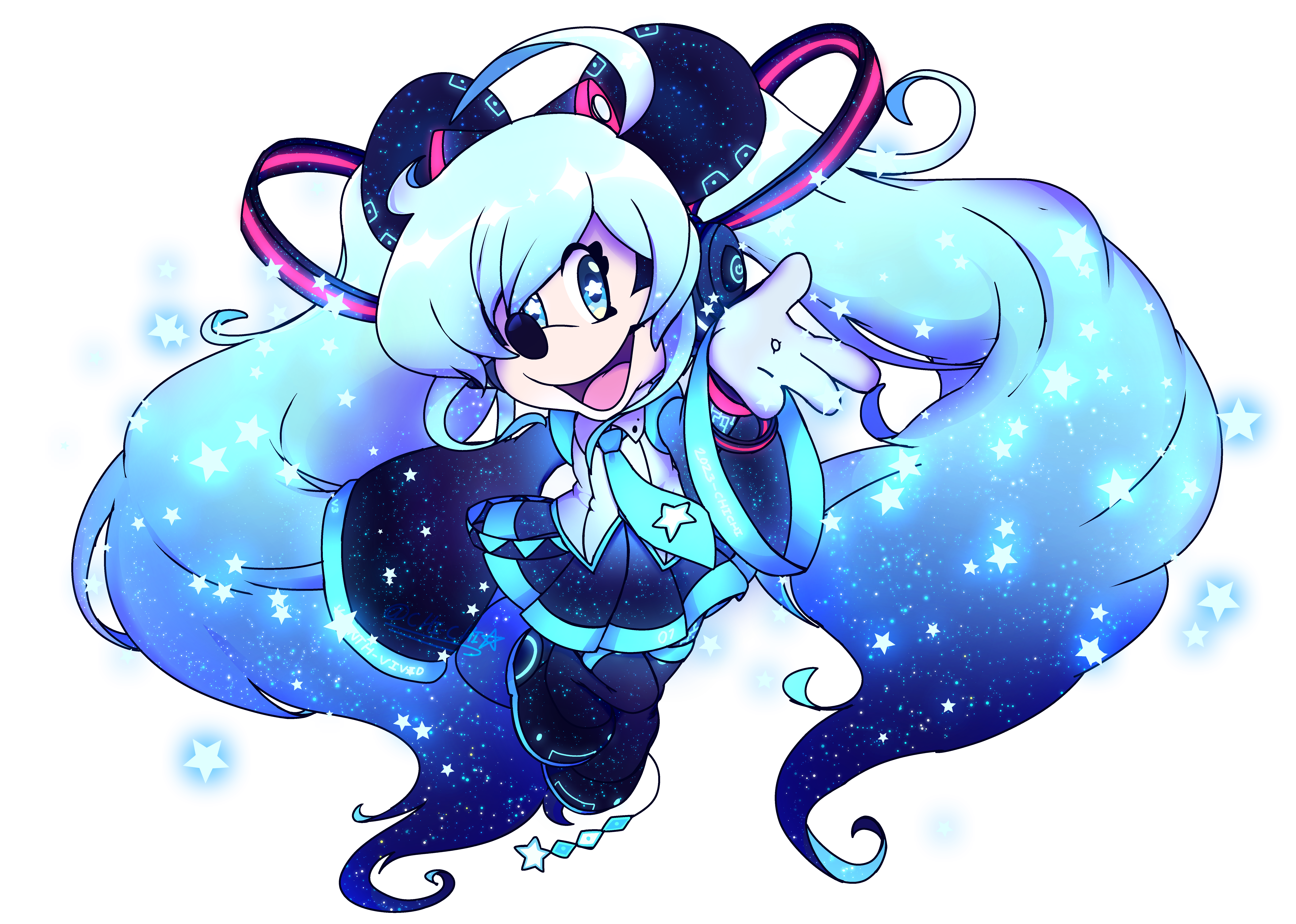 Miku Mouse | Blue Star | Doodle