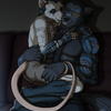 YCH: TV Cuddling for AmmonHanza