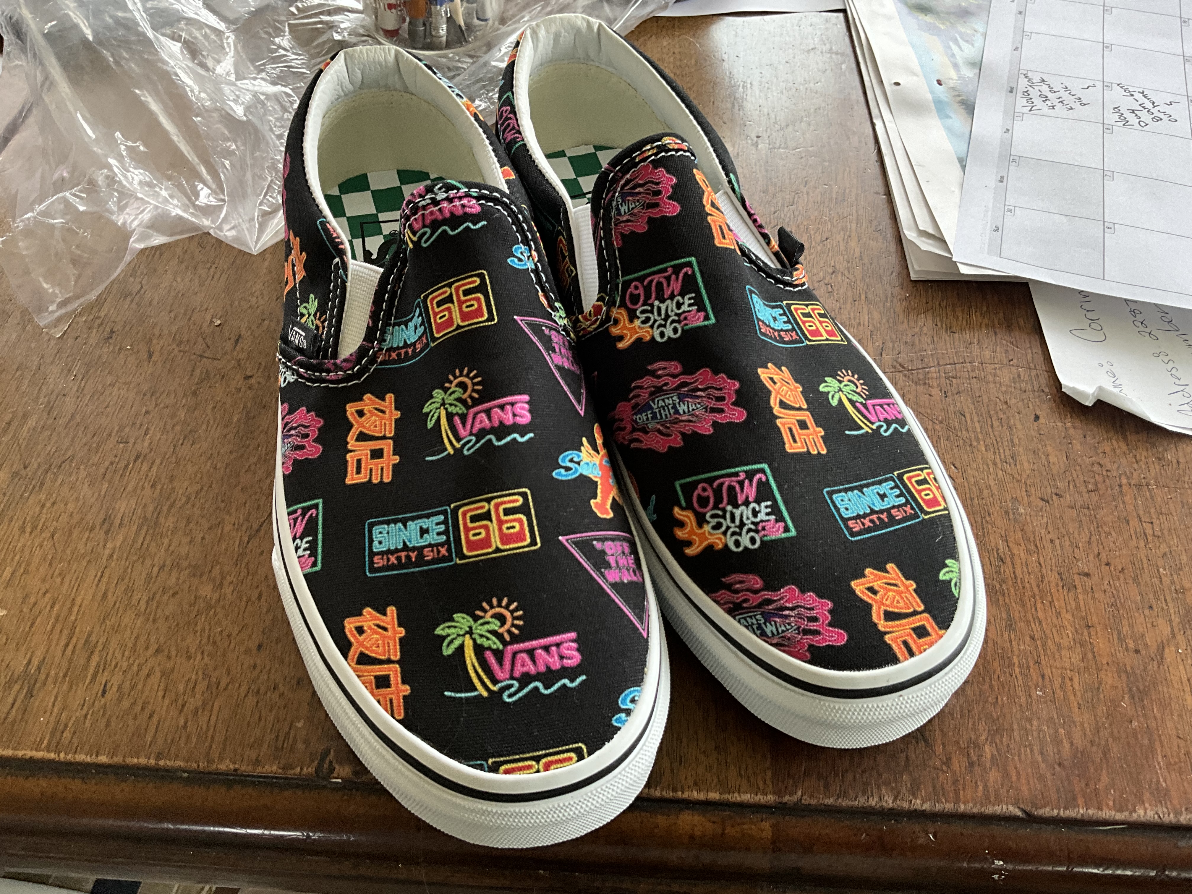 My New Vans Japanese Neon Slip-On Shoes