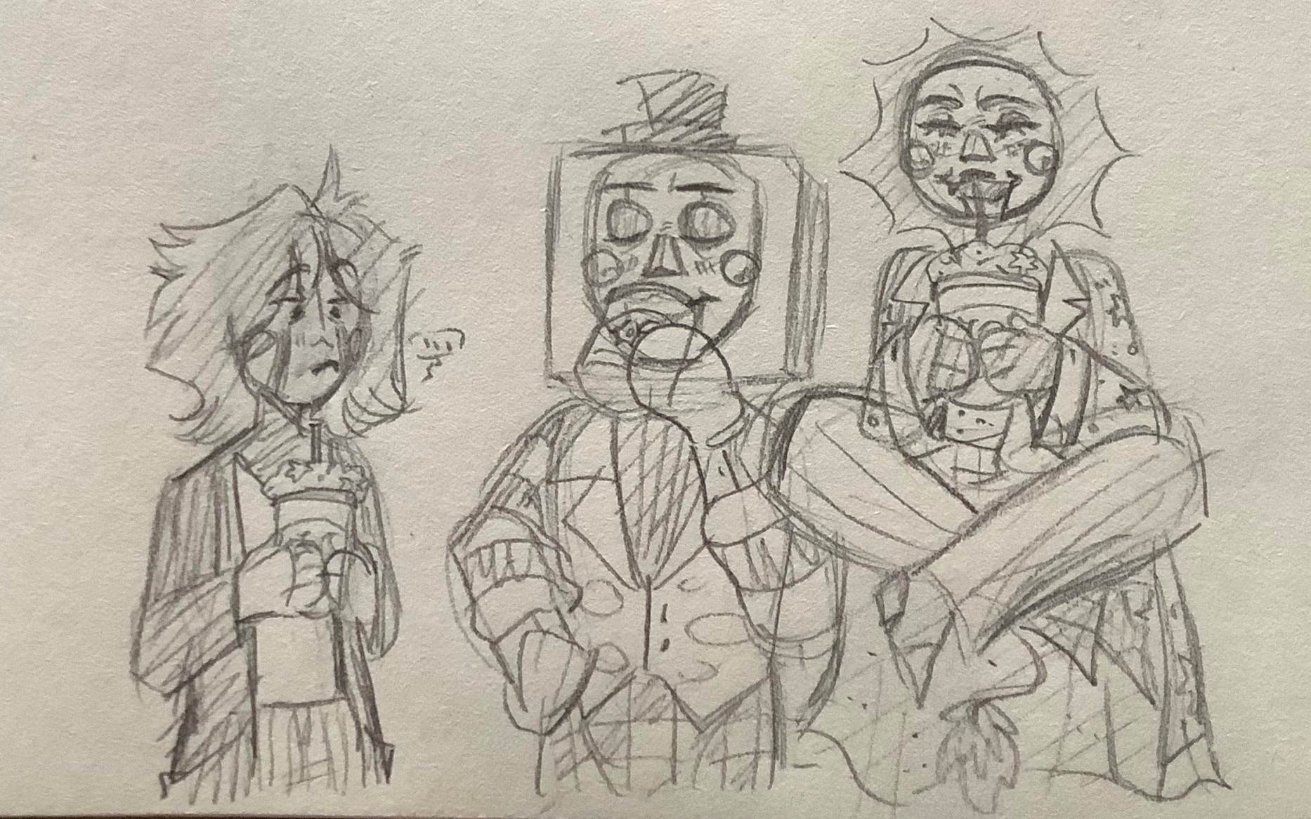 Emilithia drinks milkshakes with the Toymakers (Harmony and Horror) (gift art)