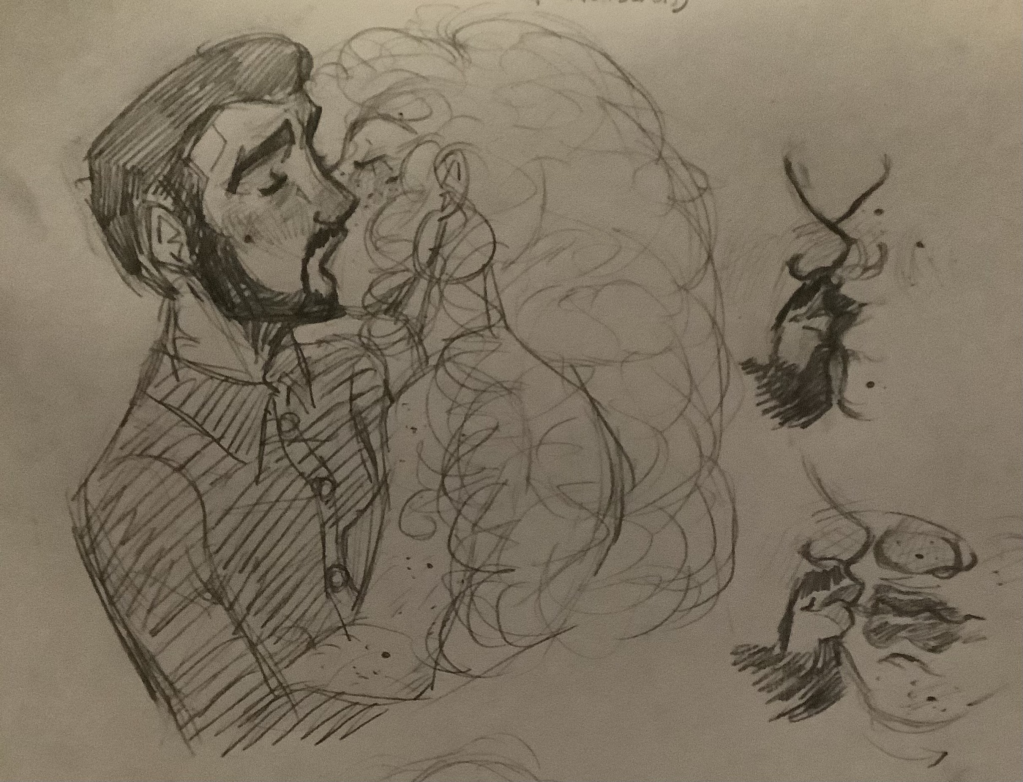 Martin GreyWhinder/Mari Faucher kissing practice (Harmony and Horror)