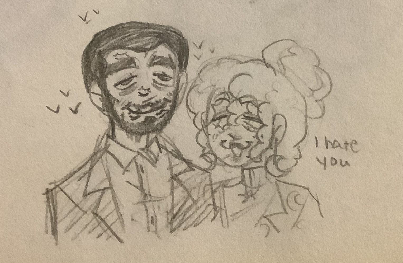 Martin GreyWhinder/Mari Faucher post smooch session 1 (Harmony and Horror)