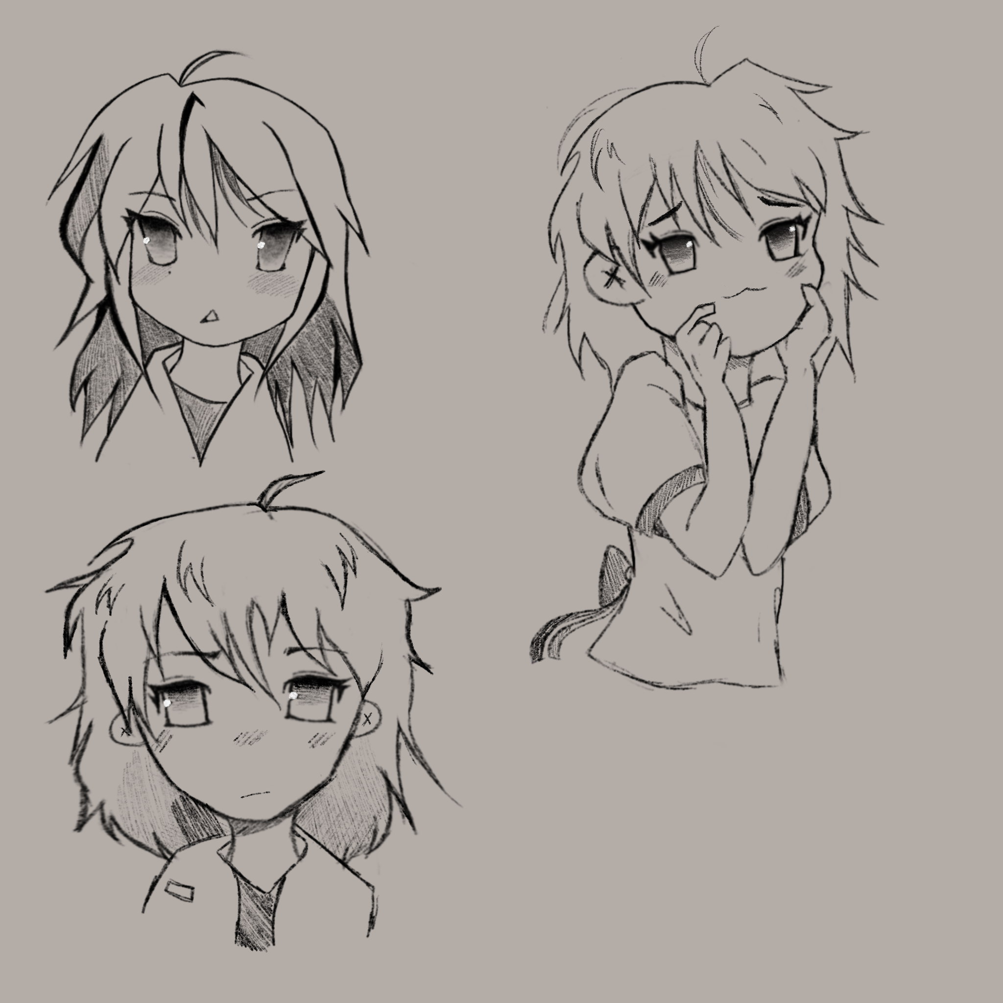 Practise Sketches (early 00’s anime)