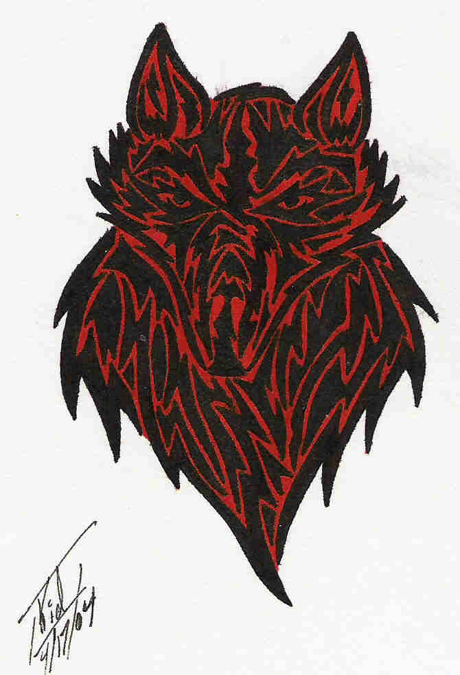 Tribal Wolf Tattoo Design