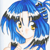 blu haired girl