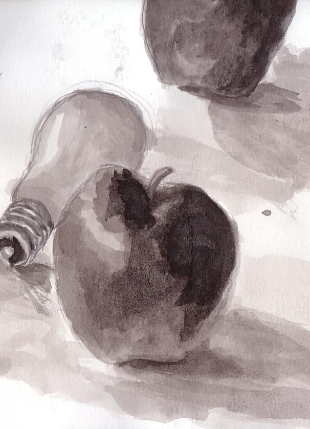 Apples and a light bulb