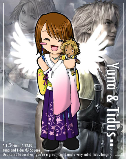 Chibi Yuna and her Tidus plushie