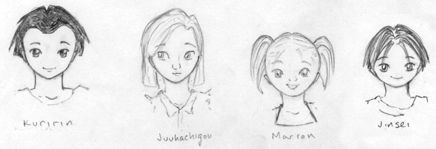 Realistic(-ish?)  Kuririn and family ... ^^