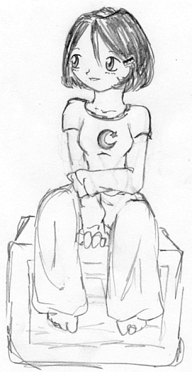 Girl, Sitting on a Box.