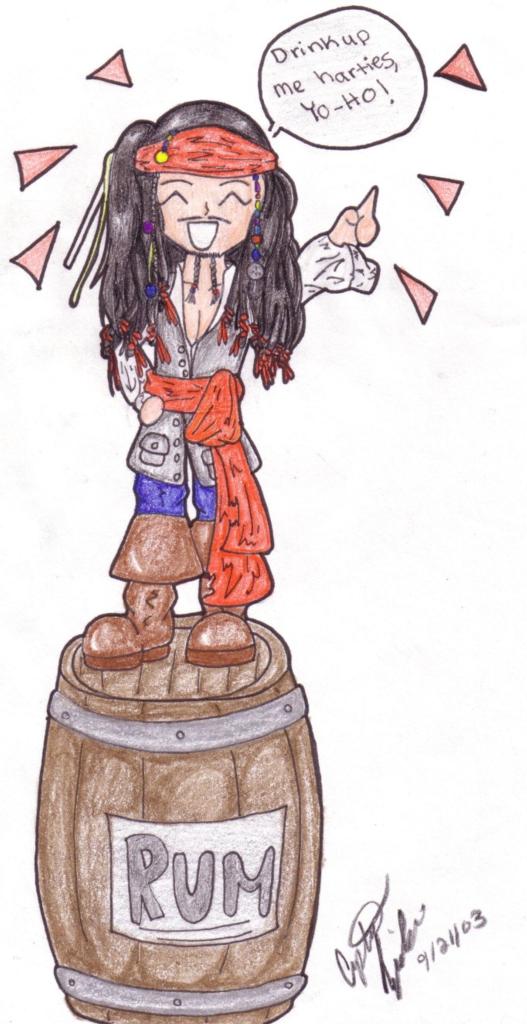 Chibi Jack Sparrow and his RUM