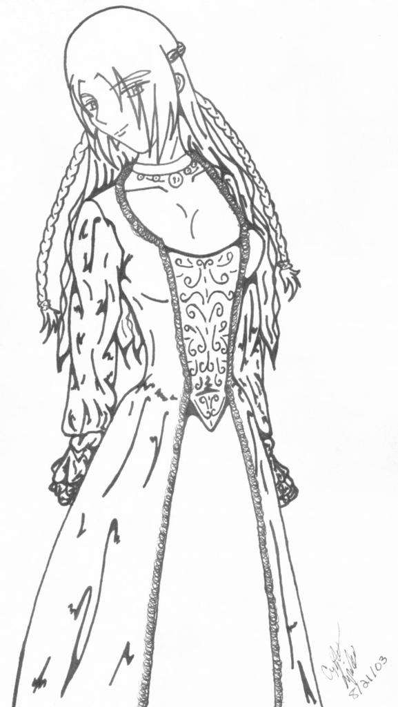 Jessy in a dress inked