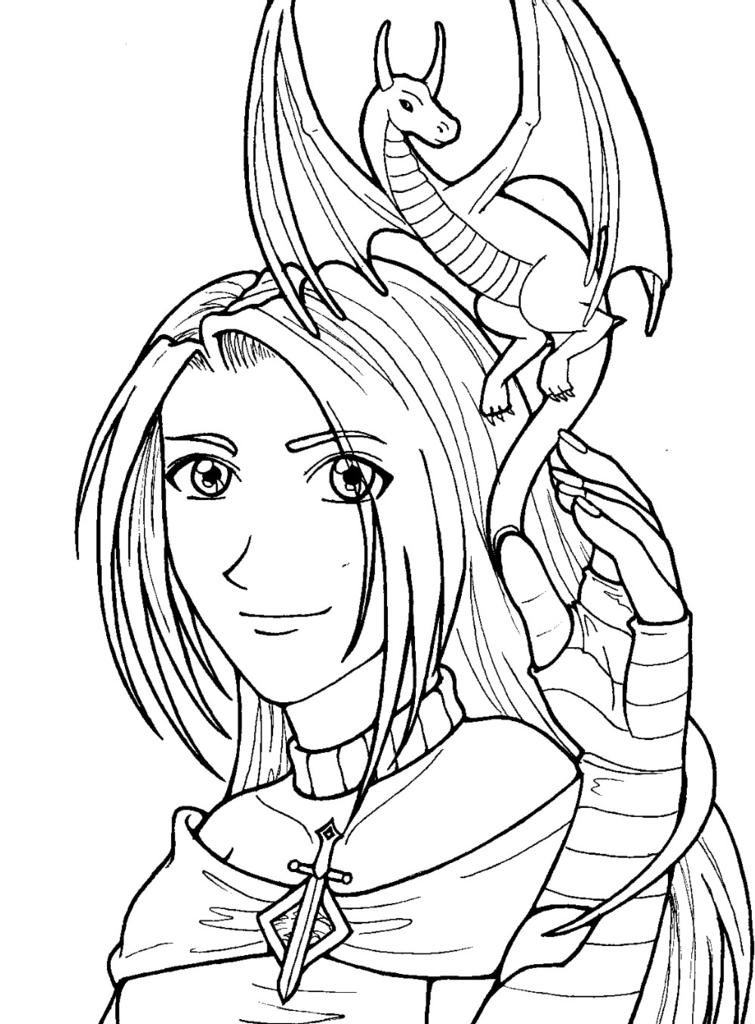 Dragon Girl Lineart