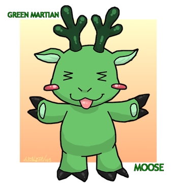 Green Martian Moose- the T-shirt