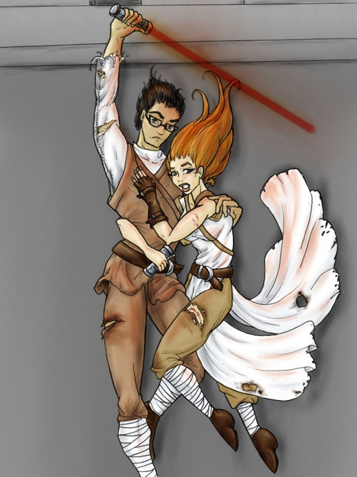 Jedi Pair Falling