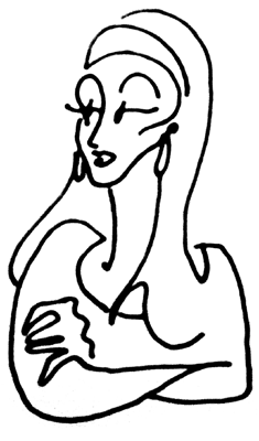 Line Drawing - Girl With Headband