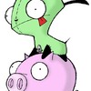 Gir rides his Piggy