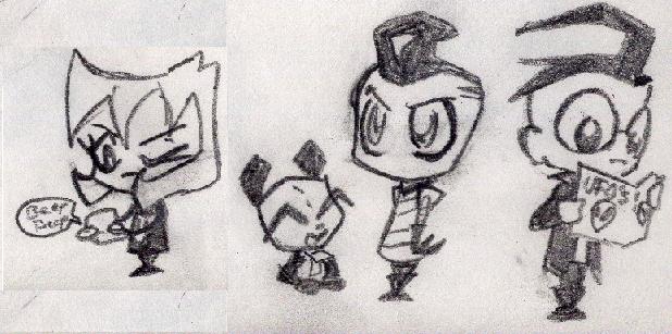 Stylized Zim, Gir, Gaz and Dib