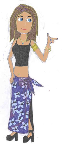 Lexio in a luauish dress